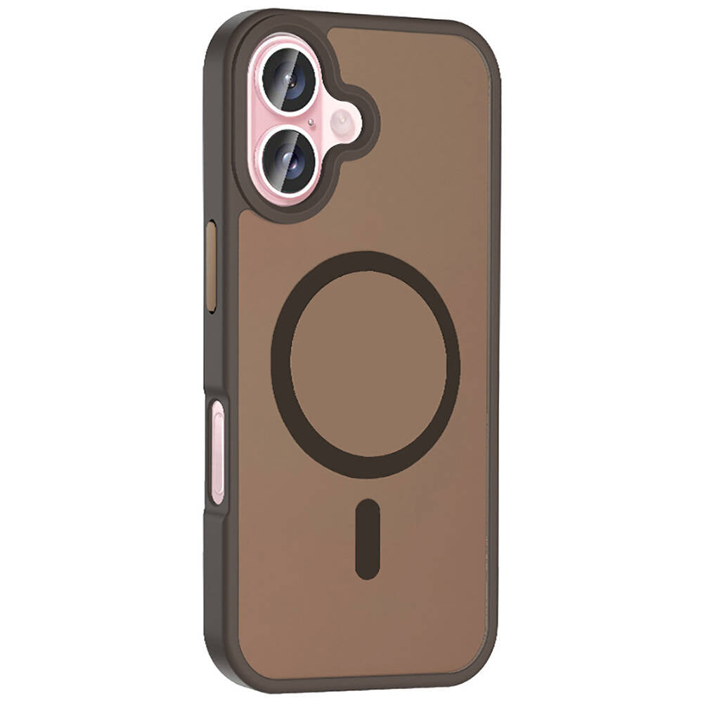 Apple iPhone 16 Kılıf M-safe Şarj Özellikli Mat Arka Yüzey Zore Sio Kapak Sarı