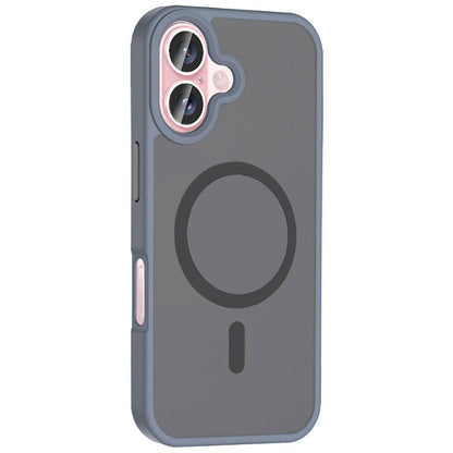 Apple iPhone 16 Kılıf M-safe Şarj Özellikli Mat Arka Yüzey Zore Sio Kapak Siyah