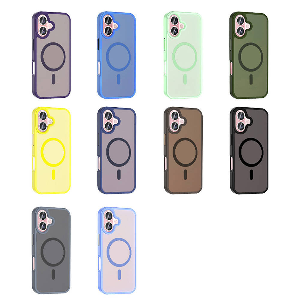 Apple iPhone 16 Kılıf M-safe Şarj Özellikli Mat Arka Yüzey Zore Sio Kapak Lacivert