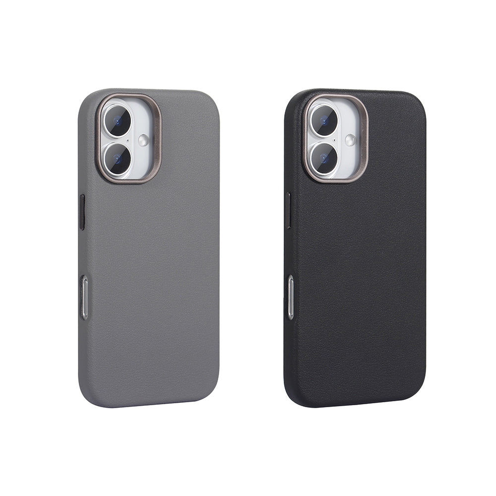 Apple iPhone 16 Kılıf M-safe Şarj Özellikli PU Deri Zore Adora Kapak Gri
