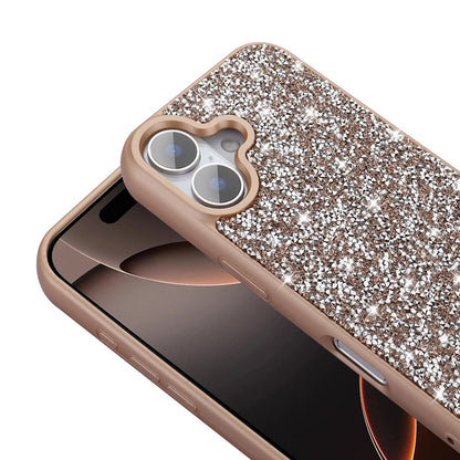 Apple iPhone 16 Kılıf Parlak Taşlı Tasarım Zore Pırlanta Kapak Gold
