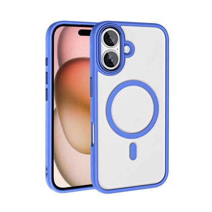 Apple iPhone 16 Kılıf Wireless Şarj Özellikli Zore Krom M-safe Silikon Kapak