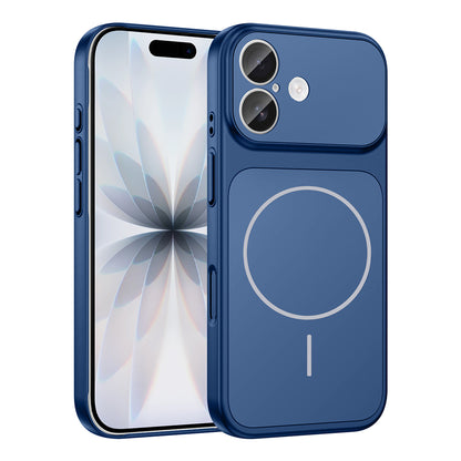 Apple iPhone 16 Kılıf Zore M-Safe Şarj Özellikli Kamera Korumalı Formen Kapak Mavi