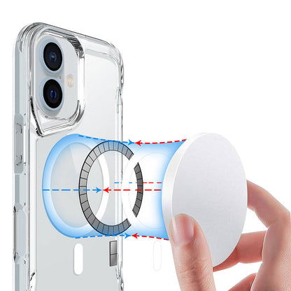 Apple iPhone 16 Kılıf Zore M-safe Şarj Özellikli T-Max M-safe Kapak Şeffaf