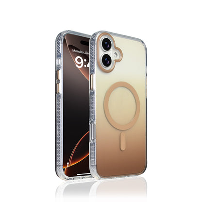 Apple iPhone 16 Plus Kılıf M-safe Şarj Özellikli Transparan Renk Geçişli Zore Toros Kapak Mavi