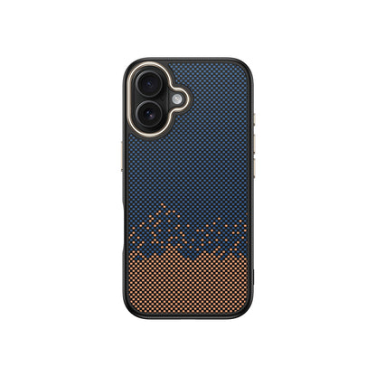 Apple iPhone 16 Plus Kılıf M-safe Şarj Özellikli Karbon Fiber Görünümlü Zore Antina Kapak Mavi