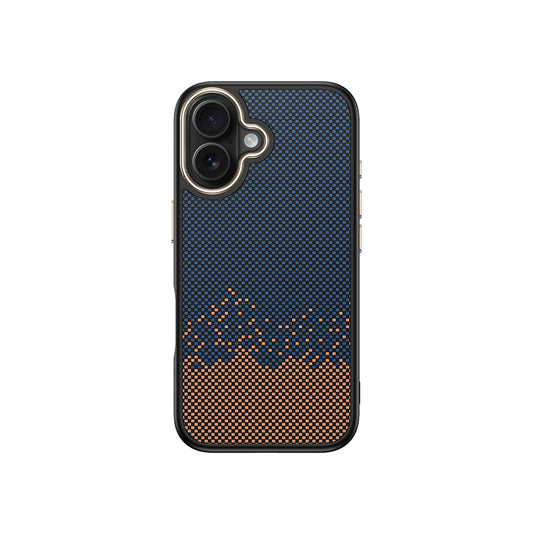 Apple iPhone 16 Plus Kılıf M-safe Şarj Özellikli Karbon Fiber Görünümlü Zore Antina Kapak Mavi