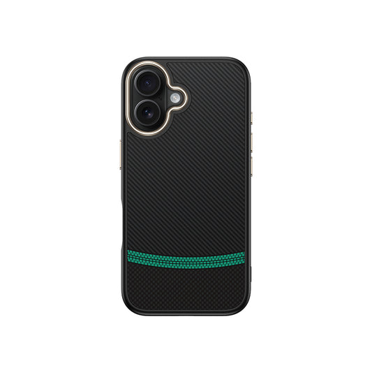 Apple iPhone 16 Plus Kılıf M-safe Şarj Özellikli Karbon Fiber Görünümlü Zore Antina Kapak Gri