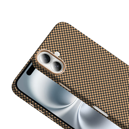 Apple iPhone 16 Plus Kılıf M-safe Şarj Özellikli Karbon Fiber Görünümlü Zore Gros Kapak Siyah-Lacivert