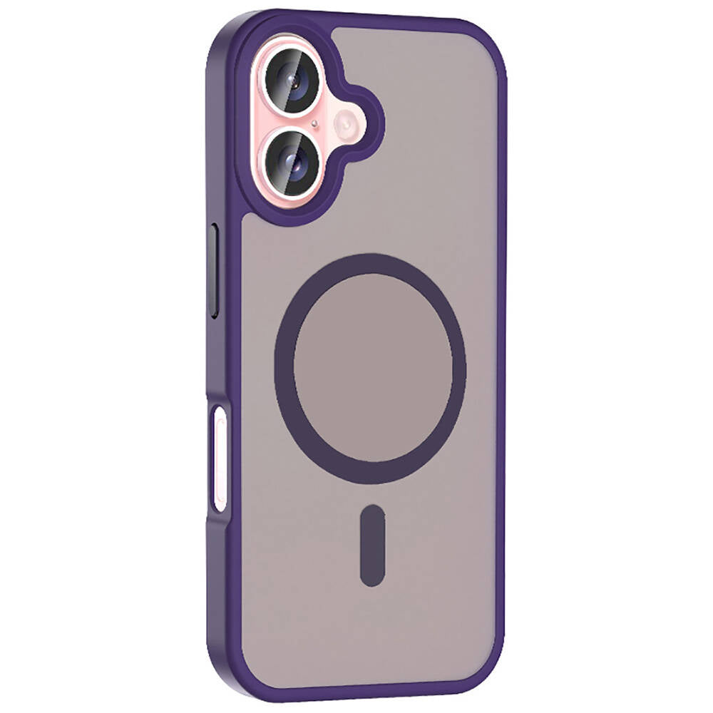 Apple iPhone 16 Plus Kılıf M-safe Şarj Özellikli Mat Arka Yüzey Zore Sio Kapak Siyah