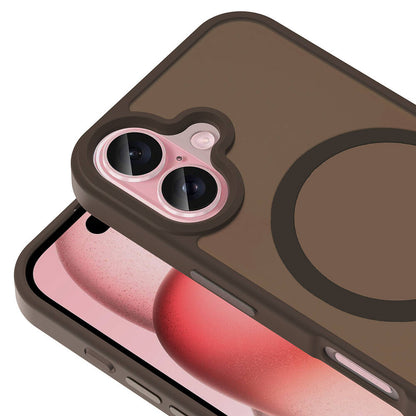 Apple iPhone 16 Plus Kılıf M-safe Şarj Özellikli Mat Arka Yüzey Zore Sio Kapak Koyu Yeşil