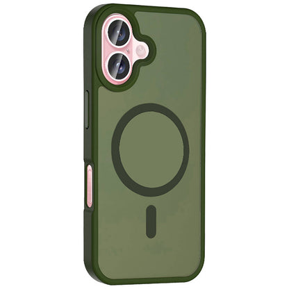 Apple iPhone 16 Plus Kılıf M-safe Şarj Özellikli Mat Arka Yüzey Zore Sio Kapak Rose Brown