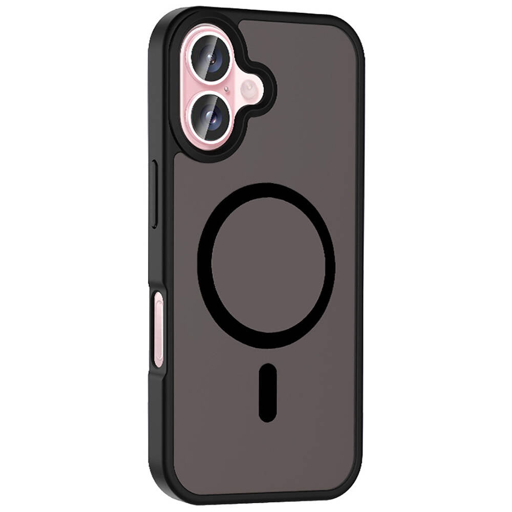 Apple iPhone 16 Plus Kılıf M-safe Şarj Özellikli Mat Arka Yüzey Zore Sio Kapak Mavi