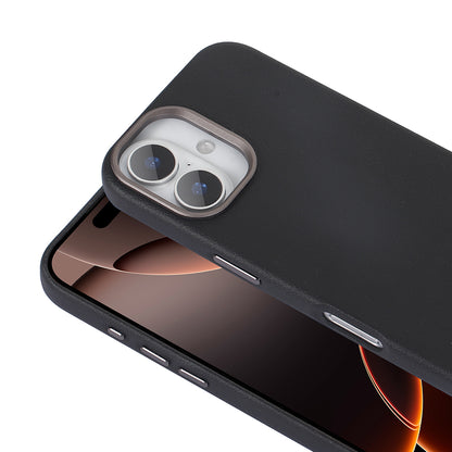 Apple iPhone 16 Plus Kılıf M-safe Şarj Özellikli PU Deri Zore Adora Kapak Siyah