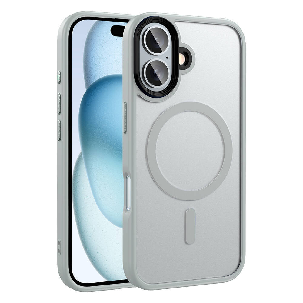 Apple iPhone 16 Plus Kılıf Mat Arka Yüzey Wireless Şarj Özellikli Zore Flet M-safe Kapak