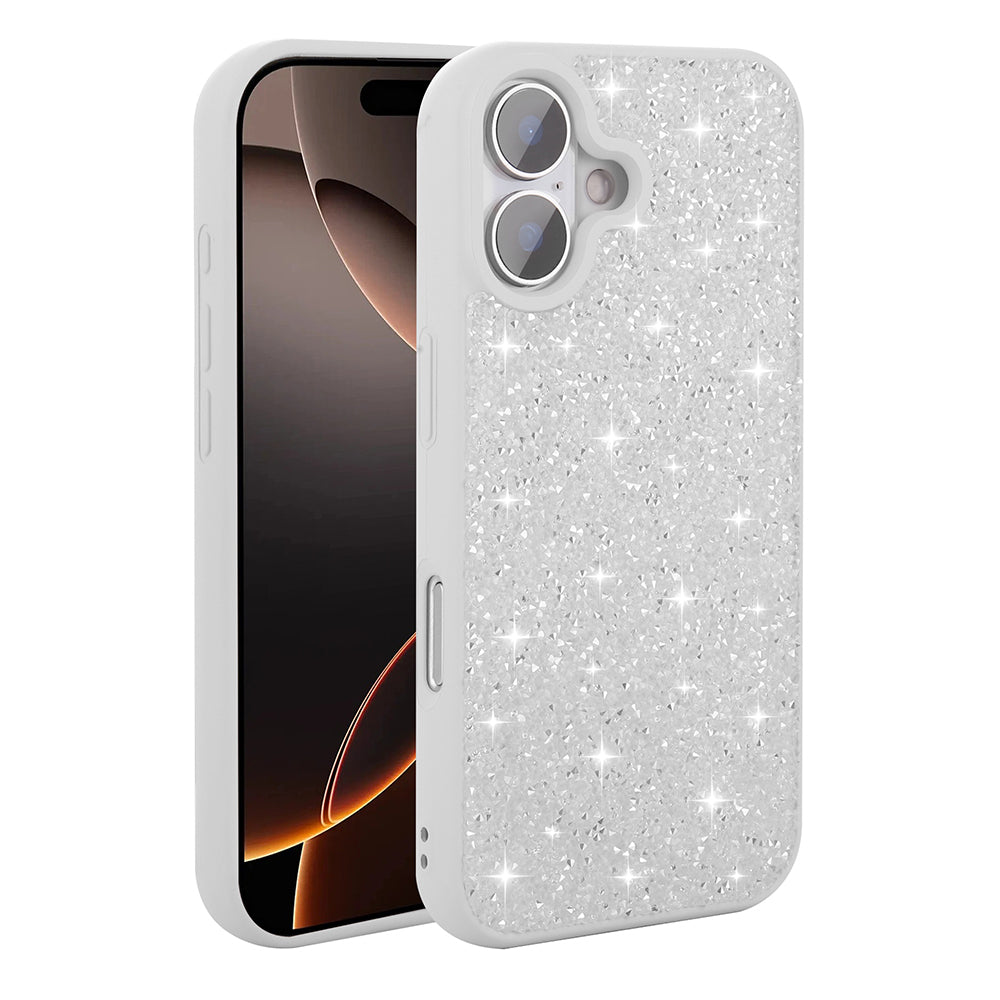 Apple iPhone 16 Plus Kılıf Parlak Taşlı Tasarım Zore Pırlanta Kapak Gri