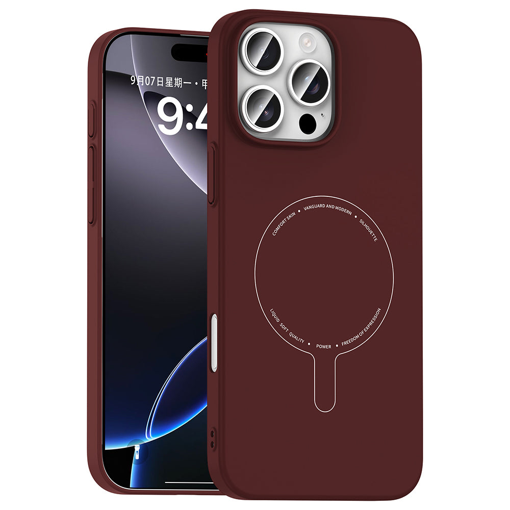 Apple iPhone 16 Pro Kılıf M-Safe Şarj Özellikli Kamera Korumalı Zore Elio Sert PC Kapak