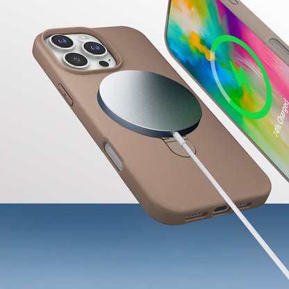 Apple iPhone 16 Pro Kılıf M-safe Şarj Özellikli Standlı Zore Samara Kapak Lila