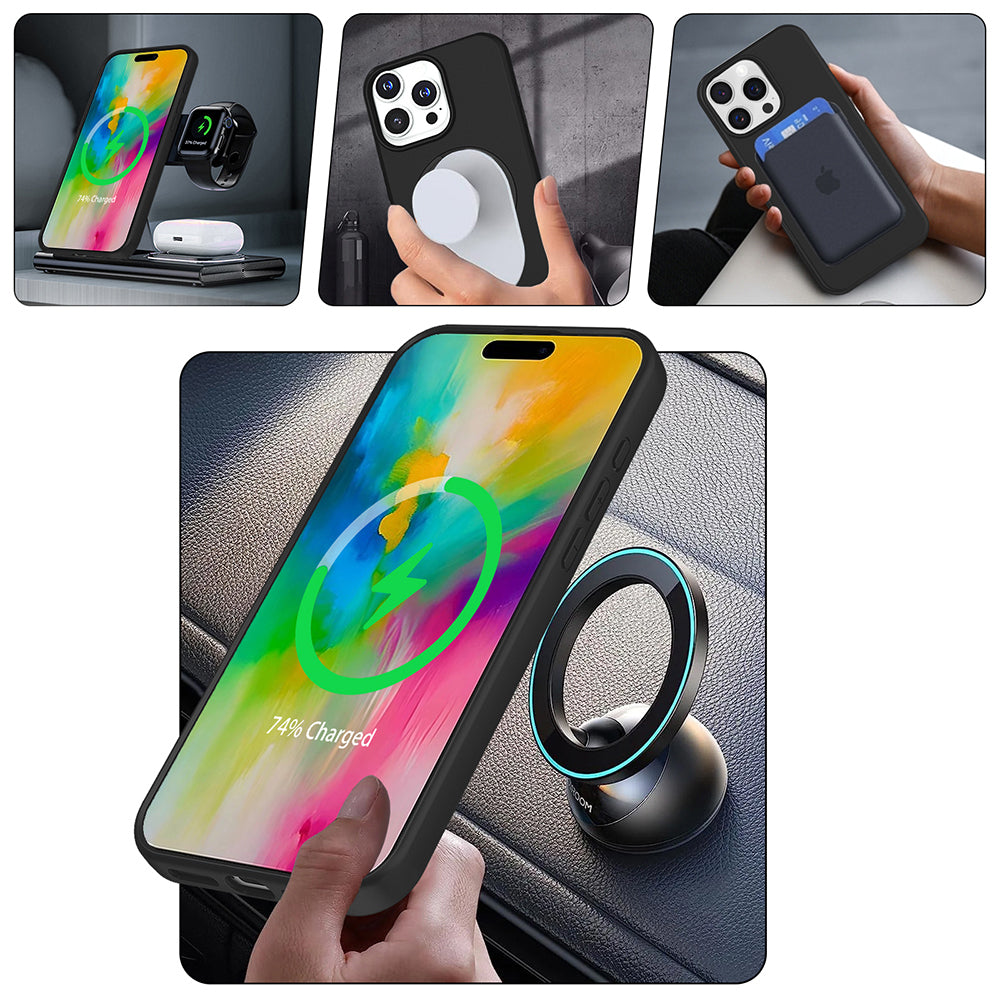 Apple iPhone 16 Pro Kılıf M-safe Şarj Özellikli Standlı Zore Samara Kapak Lila