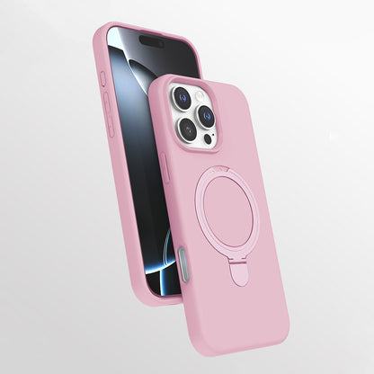 Apple iPhone 16 Pro Kılıf M-safe Şarj Özellikli Standlı Zore Samara Kapak Pembe