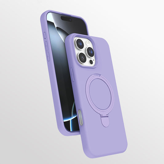 Apple iPhone 16 Pro Kılıf M-safe Şarj Özellikli Standlı Zore Samara Kapak Lila