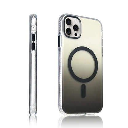 Apple iPhone 16 Pro Kılıf M-safe Şarj Özellikli Transparan Renk Geçişli Zore Toros Kapak Mavi