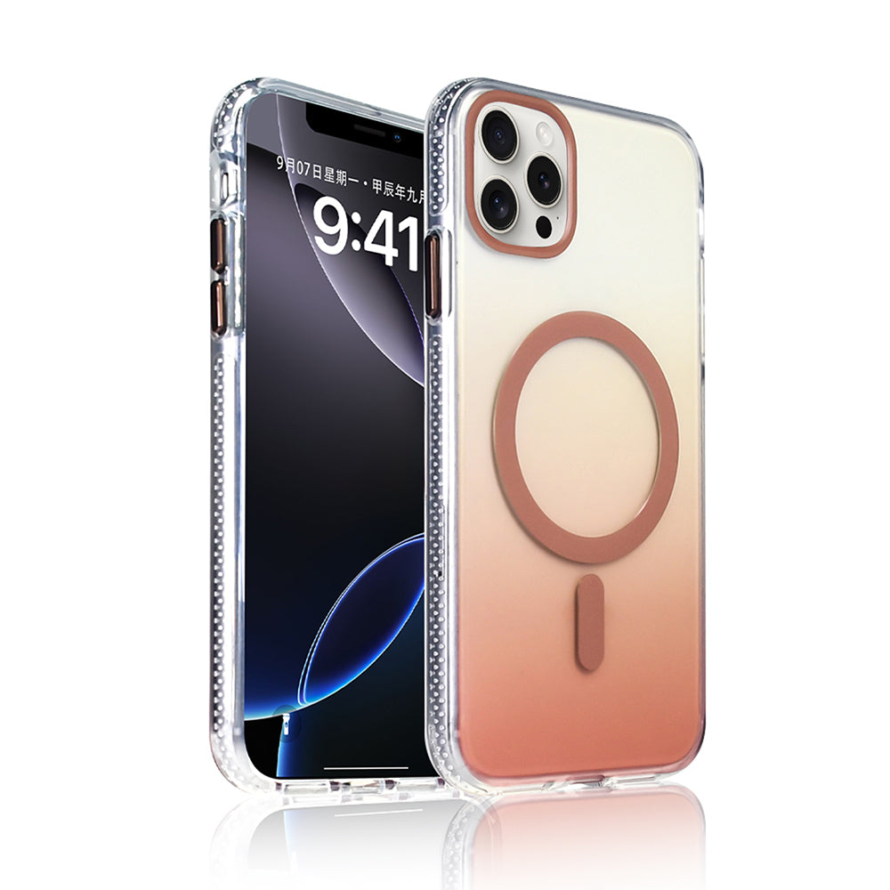 Apple iPhone 16 Pro Kılıf M-safe Şarj Özellikli Transparan Renk Geçişli Zore Toros Kapak