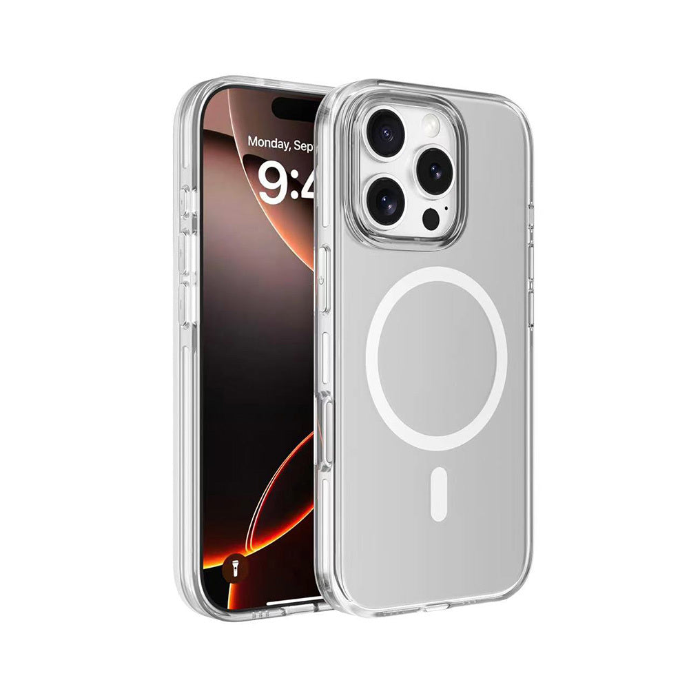 Apple iPhone 16 Pro Kılıf M-safe Şarj Özellikli Kamera Korumalı Zore Kripto Kapak Şeffaf