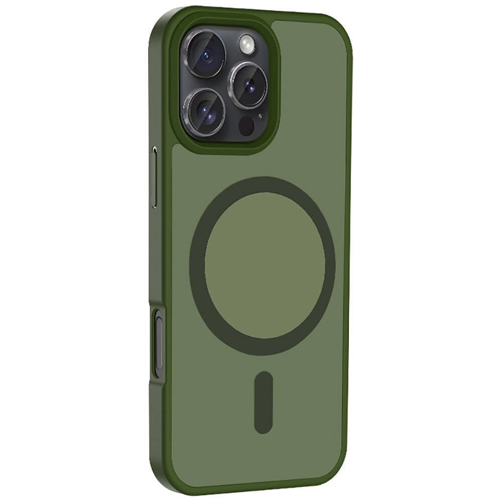 Apple iPhone 16 Pro Kılıf M-safe Şarj Özellikli Mat Arka Yüzey Zore Sio Kapak Rose Gold