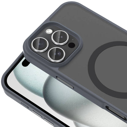 Apple iPhone 16 Pro Kılıf M-safe Şarj Özellikli Mat Arka Yüzey Zore Sio Kapak Lacivert