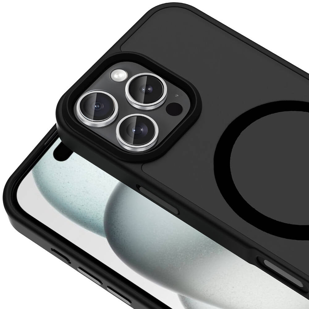 Apple iPhone 16 Pro Kılıf M-safe Şarj Özellikli Mat Arka Yüzey Zore Sio Kapak Koyu Yeşil