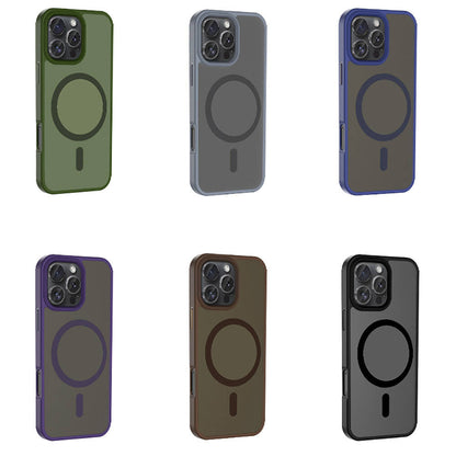 Apple iPhone 16 Pro Kılıf M-safe Şarj Özellikli Mat Arka Yüzey Zore Sio Kapak Rose Brown