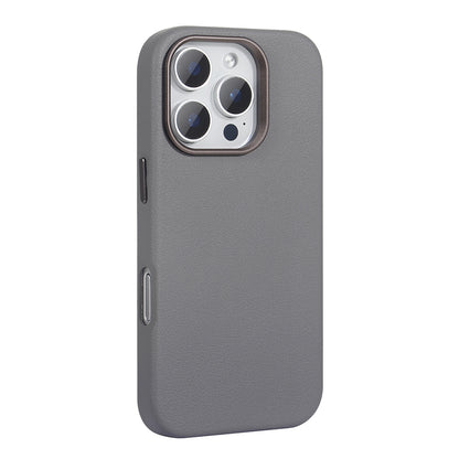 Apple iPhone 16 Pro Kılıf M-safe Şarj Özellikli PU Deri Zore Adora Kapak Desert Titanyum