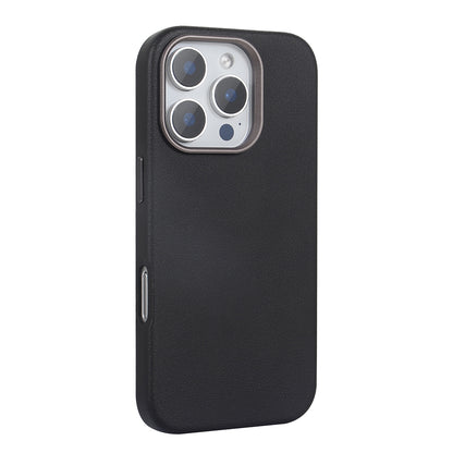 Apple iPhone 16 Pro Kılıf M-safe Şarj Özellikli PU Deri Zore Adora Kapak Siyah