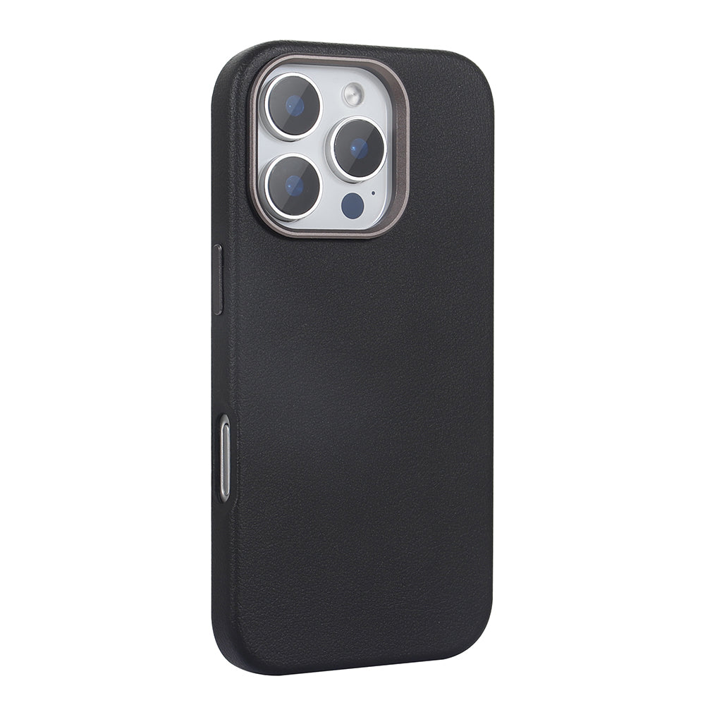 Apple iPhone 16 Pro Kılıf M-safe Şarj Özellikli PU Deri Zore Adora Kapak Gri