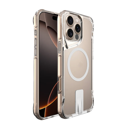 Apple iPhone 16 Pro Kılıf M-safe Şarj Özellikli Zore T-Max Standlı Kapak Şeffaf