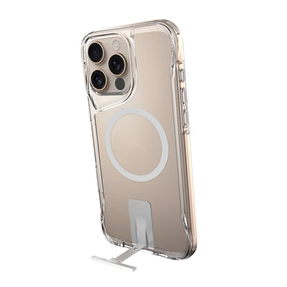 Apple iPhone 16 Pro Kılıf M-safe Şarj Özellikli Zore T-Max Standlı Kapak Şeffaf