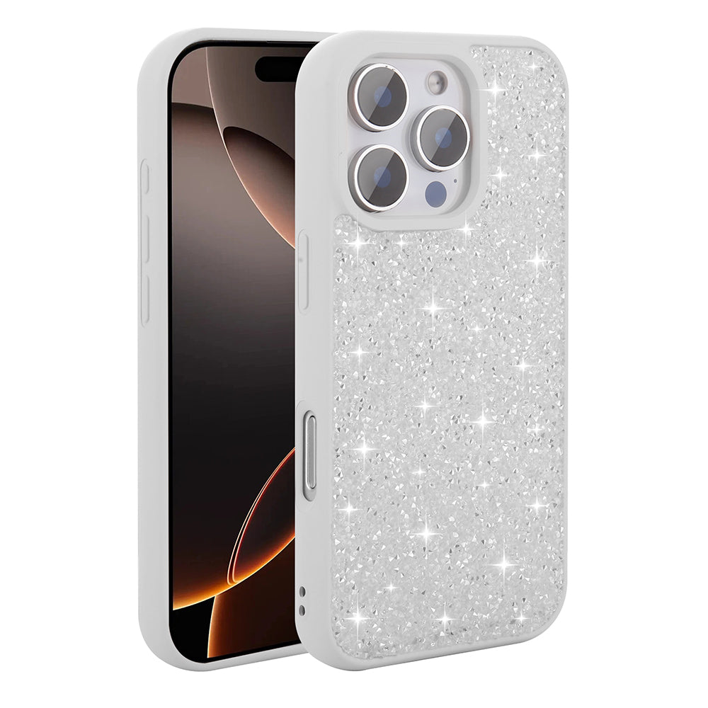 Apple iPhone 16 Pro Kılıf Parlak Taşlı Tasarım Zore Pırlanta Kapak Gold