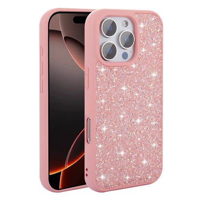 Apple iPhone 16 Pro Kılıf Parlak Taşlı Tasarım Zore Pırlanta Kapak Beyaz