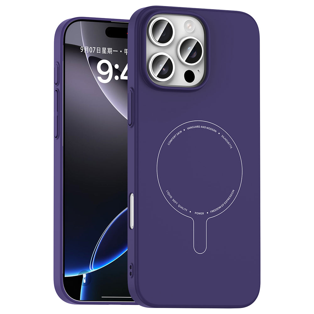 Apple iPhone 16 Pro Max Kılıf M-Safe Şarj Özellikli Kamera Korumalı Zore Elio Sert PC Kapak