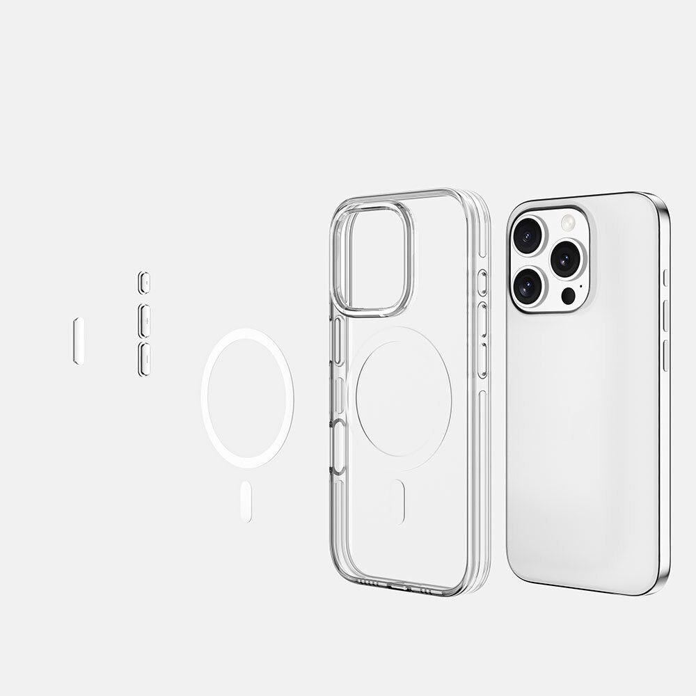 Apple iPhone 16 Pro Max Kılıf M-safe Şarj Özellikli Kamera Korumalı Zore Kripto Kapak Şeffaf