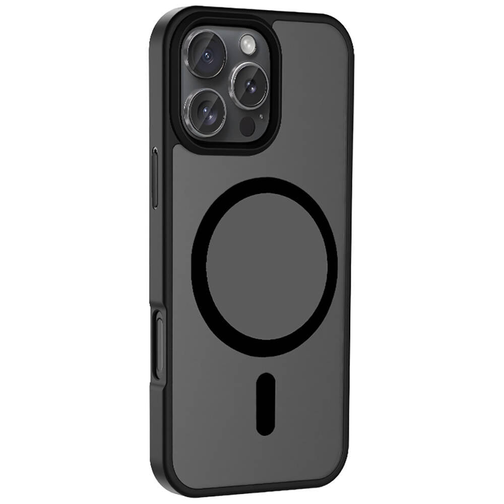 Apple iPhone 16 Pro Max Kılıf M-safe Şarj Özellikli Mat Arka Yüzey Zore Sio Kapak Rose Brown