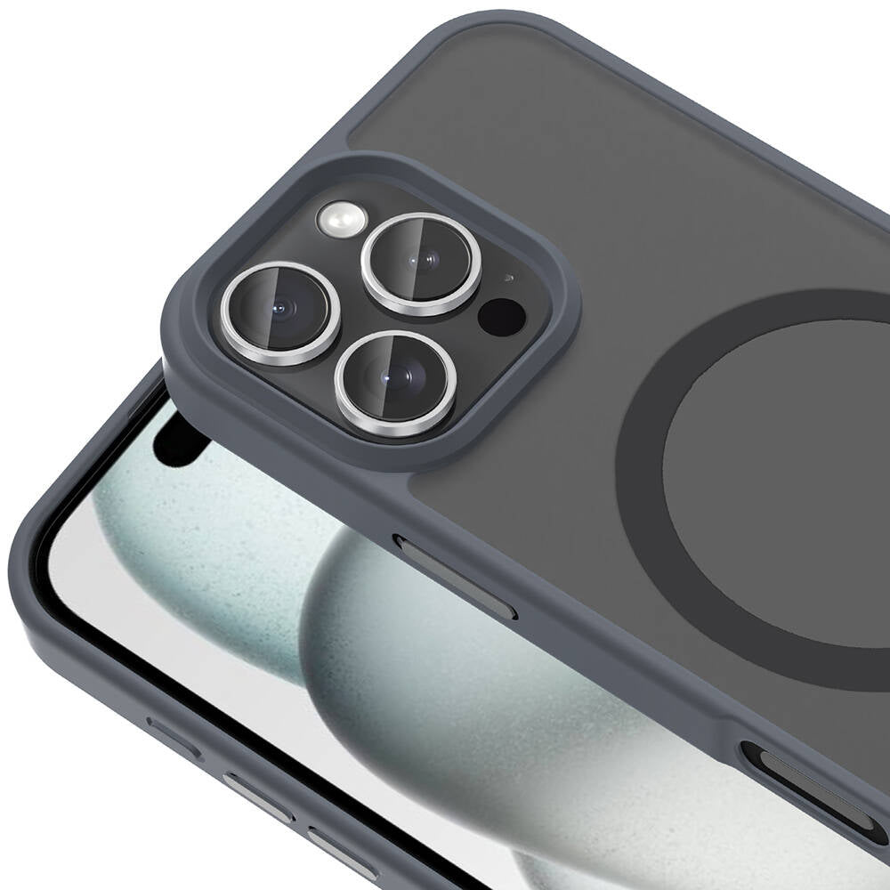 Apple iPhone 16 Pro Max Kılıf M-safe Şarj Özellikli Mat Arka Yüzey Zore Sio Kapak Derin Mor