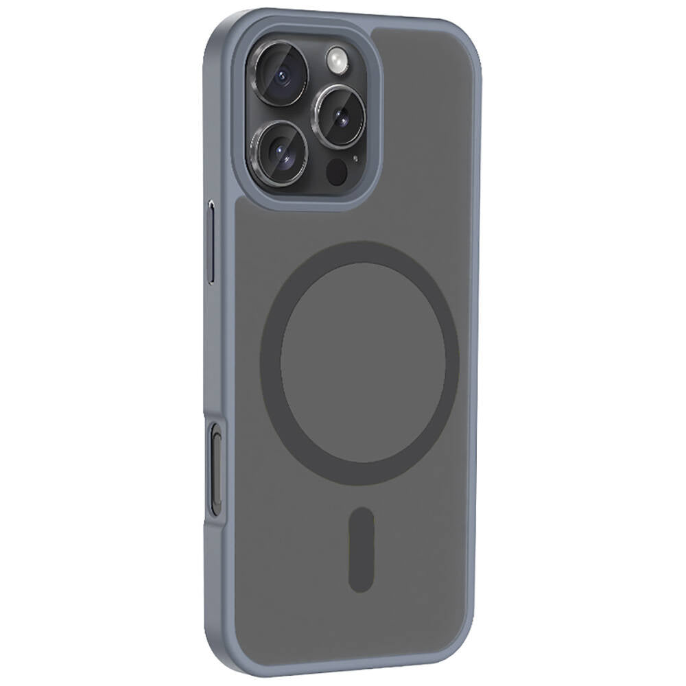 Apple iPhone 16 Pro Max Kılıf M-safe Şarj Özellikli Mat Arka Yüzey Zore Sio Kapak Siyah