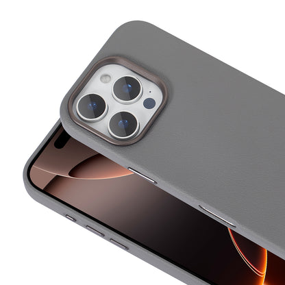 Apple iPhone 16 Pro Max Kılıf M-safe Şarj Özellikli PU Deri Zore Adora Kapak Desert Titanyum