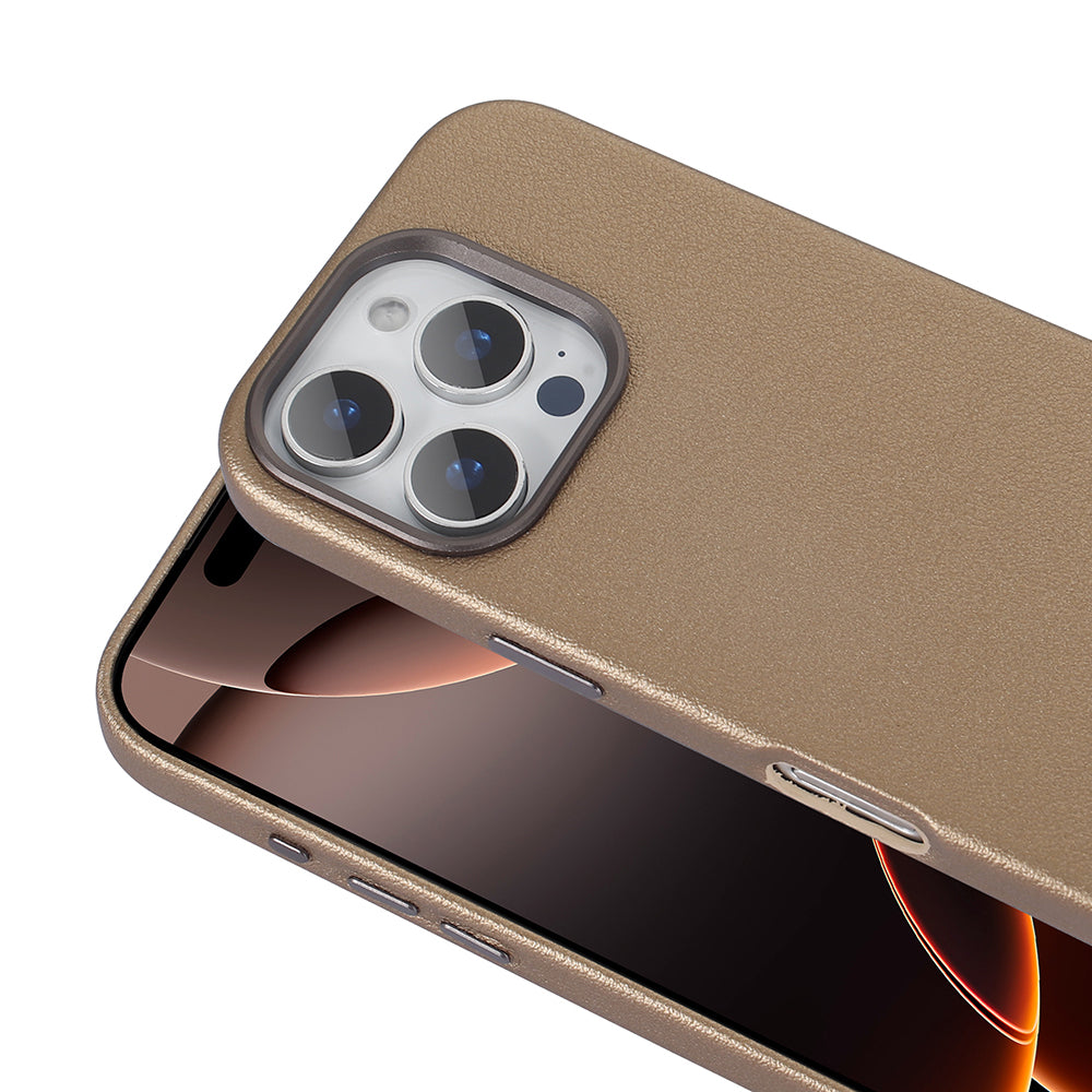 Apple iPhone 16 Pro Max Kılıf M-safe Şarj Özellikli PU Deri Zore Adora Kapak Gri