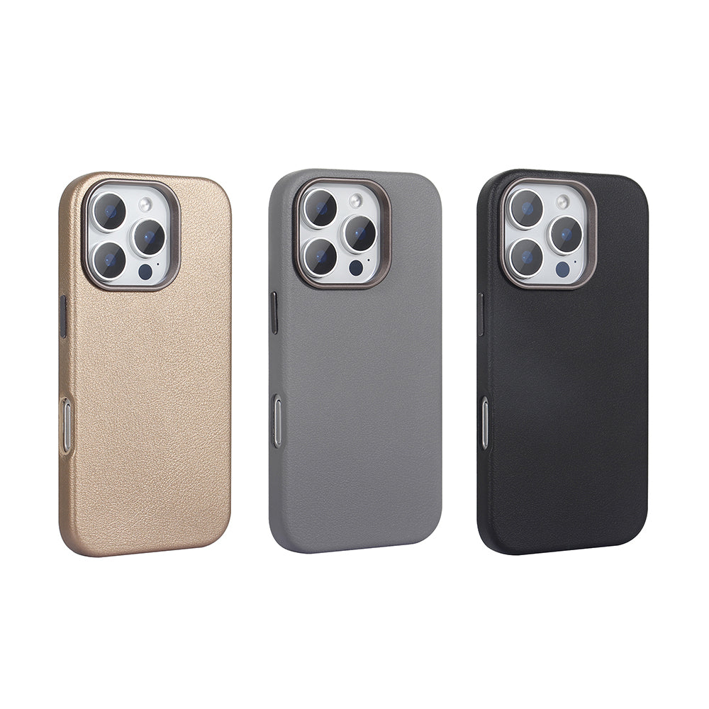 Apple iPhone 16 Pro Max Kılıf M-safe Şarj Özellikli PU Deri Zore Adora Kapak Siyah