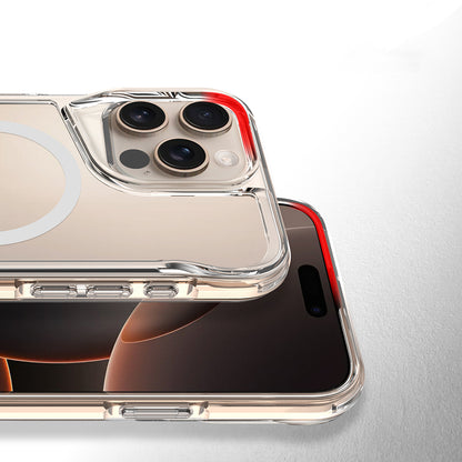 Apple iPhone 16 Pro Max Kılıf M-safe Şarj Özellikli Zore T-Max Standlı Kapak Şeffaf