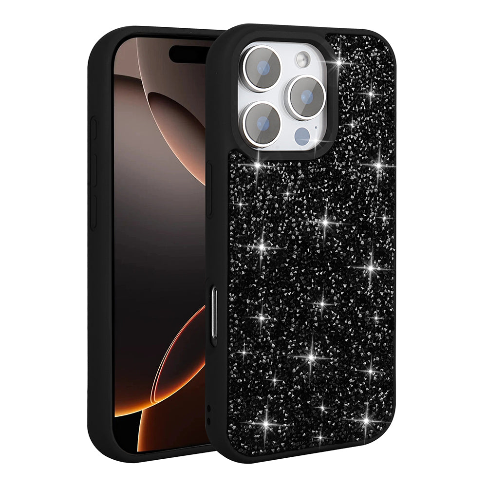 Apple iPhone 16 Pro Max Kılıf Parlak Taşlı Tasarım Zore Pırlanta Kapak Lila