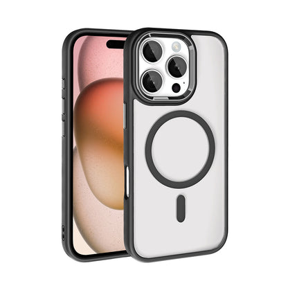 Apple iPhone 16 Pro Max Kılıf Wireless Şarj Özellikli Zore Krom M-safe Silikon Kapak